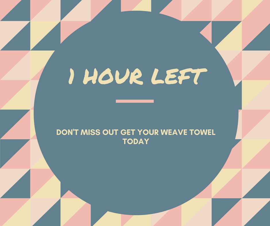 WeaveTextile's tweet photo. You won't regret buying these towels, you'll only regret missing out! 1 HOUR LEFT 🚿  😃  --> Check it out: https://t.co/cHTZfZOdvt https://t.co/pMtylcV0sT