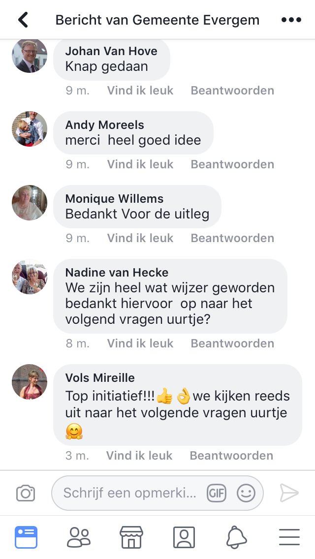 nadjaDS's tweet photo. En de inwoners? Wat vonden zij ervan? Top-initiatief, drempelverlagend en veel appreciatie. Vragenuurtje via Facebook LIVE met de burgemeester in #EVERGEM.  #SOMEVVSGCHALLENGE https://t.co/zWY0QSPfHo