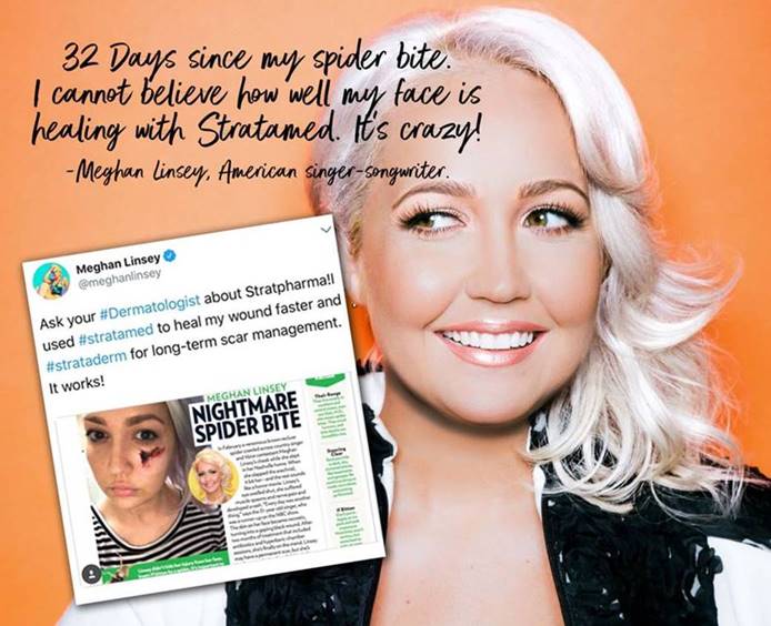AestheticEvExpo's tweet photo. Stratpharma Success Story: Singer/Songwriter, Meghan Linsey used Strapharma products to heal the wound from a brown recluse spider bite to the face. Click to hear her story: https://t.co/9HWxZjBQ8Z
 
#stratpharma #stratamed #stratacel #strataderm #healing #woundhealing #ad https://t.co/KUqi7LkZLO