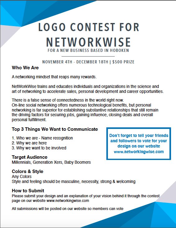 thenetworkwise's tweet photo. Check out our logo contest, $500 prize!
https://t.co/h7FAtFf3Zx https://t.co/g74QQAIItX