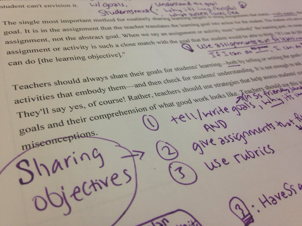 mollytessnear's tweet photo. Sharing objectives or learning goals HAS to be more than just telling or writing goals: Ts must also explain importance, give examples, and give assignments that FIT the objective.
#gcspd @srebeducation #literacy #LDC https://t.co/zl4zt2f2Le