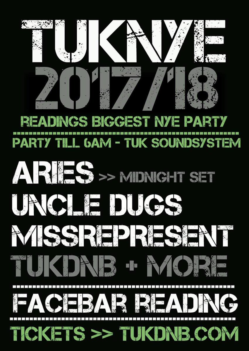 jepsahTUK's tweet photo. READINGS BIGGEST NYE PARTY #tukdnb @ariesuk @UncleDugs @Missrepresent @FaceBarReading #rdg #rdguk https://t.co/49lliowWQo