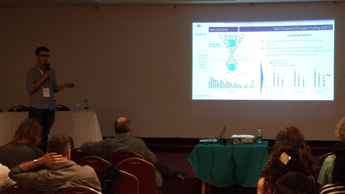 NPalopoli's tweet photo. Cristian Rohr from INDEAR showing the first Non Invasive Prenatal Testing platform developed (and available?) In Argentina #CAB2C17 https://t.co/Eai9bnYoIY