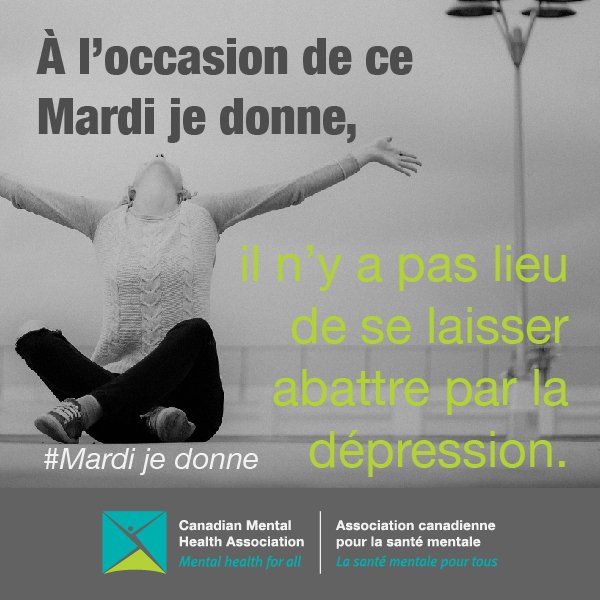 CMHA_NTL's tweet photo. Aujourd’hui, c’est #MardiJeDonne, et nous sollicitons votre générosité car un nombre consternant de Canadiens souffrent de dépression et nous croyons que le rétablissement est possible. https://t.co/7hkUPLu8eC https://t.co/GWc9fjbW8f