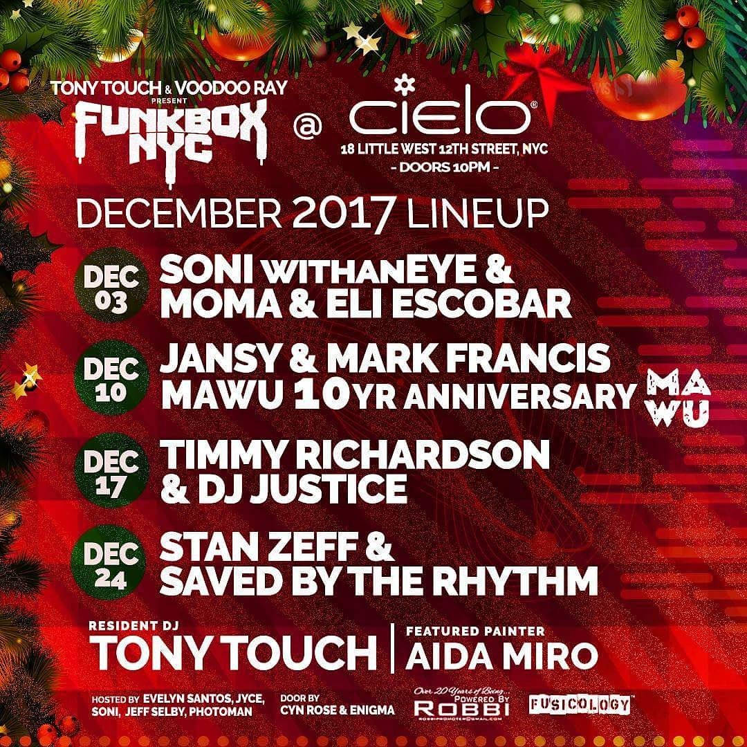 djjustice's tweet photo. DJ Justice Live @ FunkBox Cielo..NYC.. DEC 17TH!! Mark your calendars. Are you ready to dance? 

#dance #housemusic #deephouse #nyc #love #instagood #follow #repost #fun #nofilter #music #party https://t.co/BhKte0yEKR