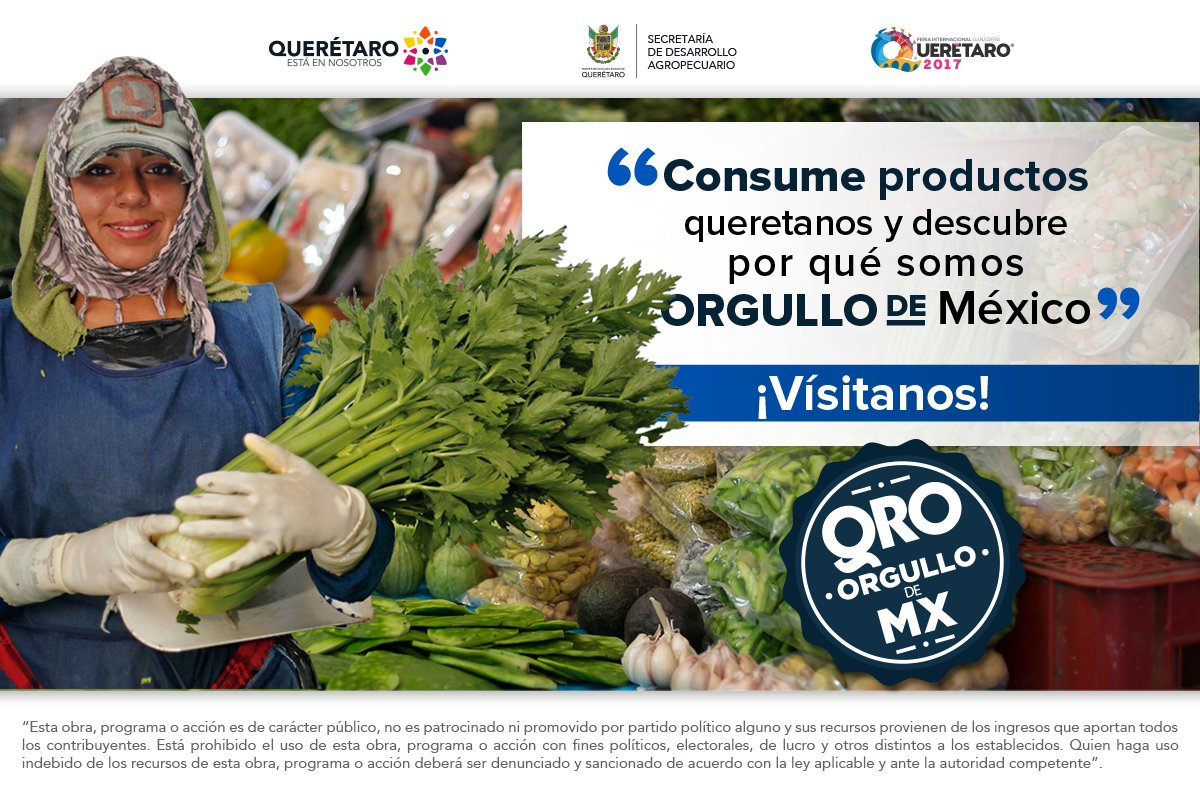 gobqro's tweet photo. #ConoceYConsumeQro en la Feria Internacional Ganadera de Querétaro 2017, ubicada en el Eco Centro expositor hasta el 13 de diciembre. #OrgulloQRO https://t.co/dWg2RsfwBH