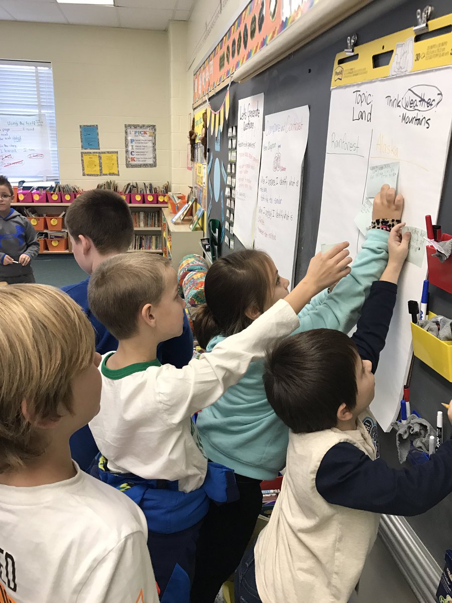 MsMorrell1's tweet photo. Comparing and contrasting Alaska and the rainforest using anchor charts and post its. https://t.co/jPmvQiWC5e