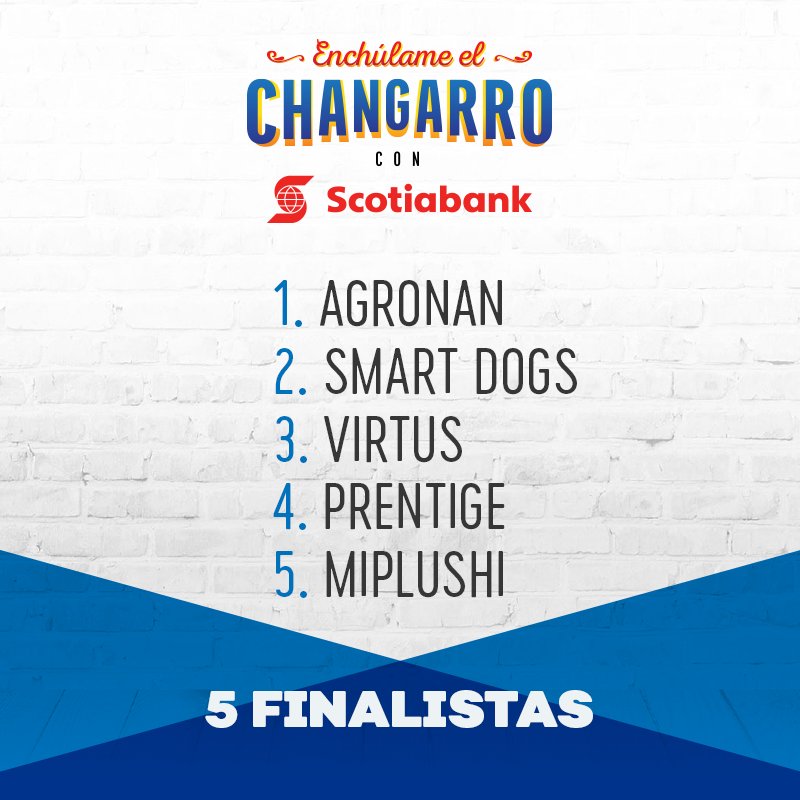 Estos son los cinco proyectos finalistas de #EnchúlameConScotiabank. El próximo martes 5 de diciembre vamos a conocer al ganador. ¡Felicidades!