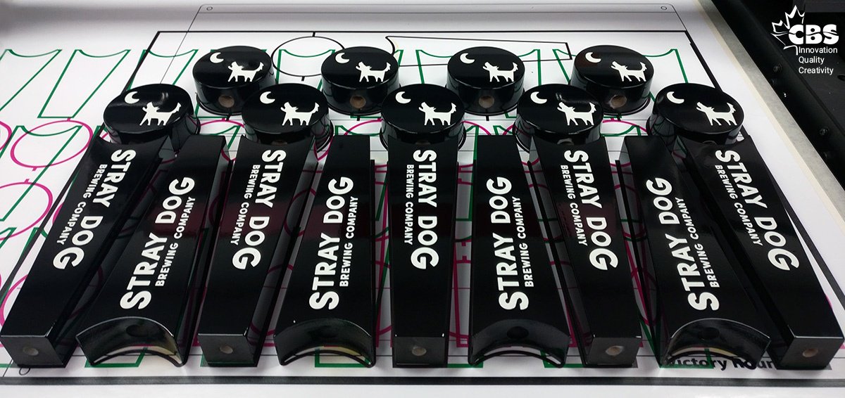 CanadianBevSupp's tweet photo. Just a few freshly printed handles for Stray Dog Brewing company. Our print technology provides a durable and high quality finish that will last many years in the field! https://t.co/NsVcg4jANt