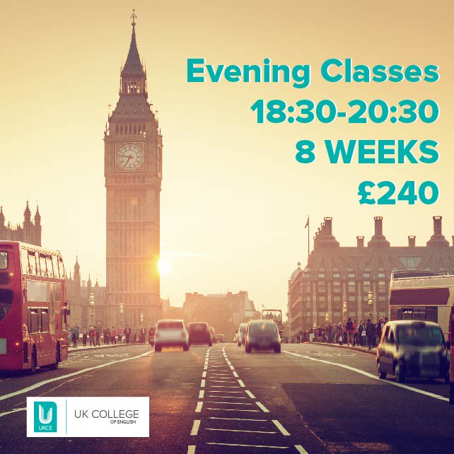 UK4English's tweet photo. Evening courses, 18:30-20:30! #speakEnglish #englishcourses #studyLondon #UKCE https://t.co/4vLhl2ET8e
