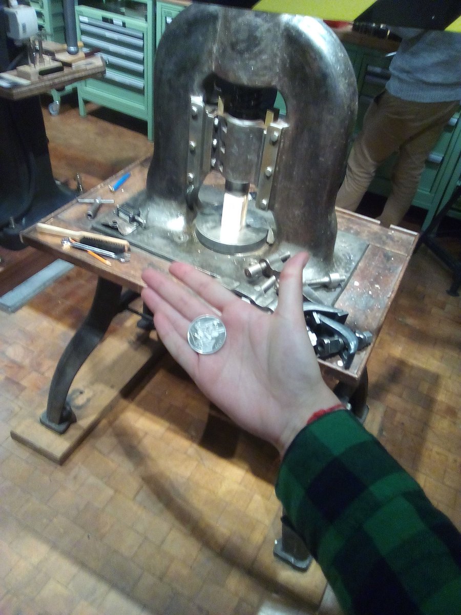 RafaPetunia's tweet photo. I made my own coin :-) #TweetUpTuesday at The @Technikmuseum_B https://t.co/5rjzXFnrUD