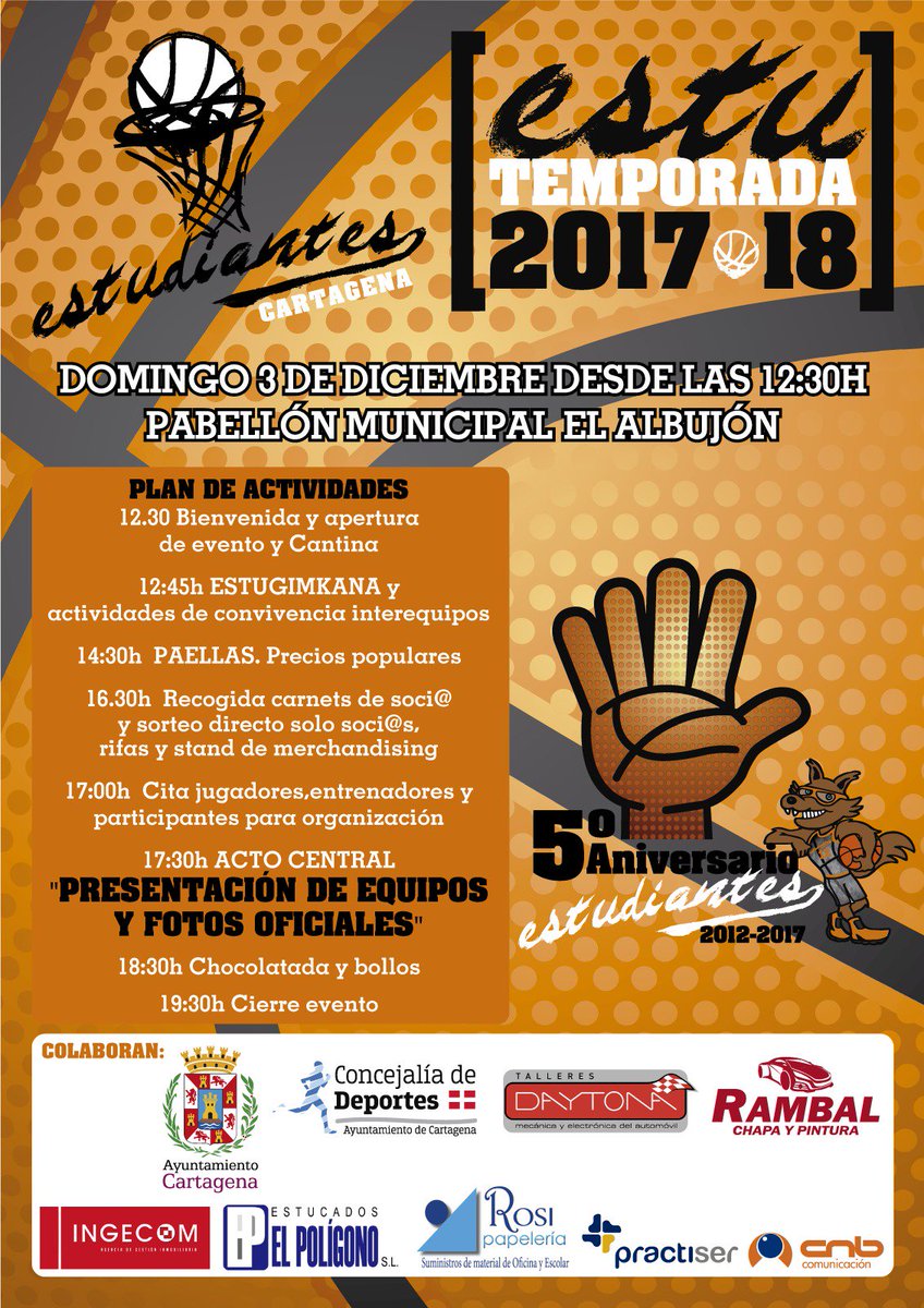 cbestudiantesct's tweet photo. Llegó el día grande del primer tercio de temporada. Puesta de largo de los equipos Temp 17-18. Previo de actividades y acto con fotos oficiales.Os esperamos.#estuclub https://t.co/kxnQPQYP7s