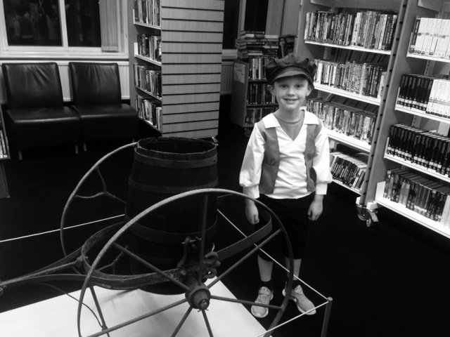 LancsLibraries's tweet photo. Here's George dressed up with the Lant Cart one of the @70_objects #Lancashire70 objects as part of Step Back In Time to celebrate #LancashireDay at Haslingden https://t.co/XSGmZoxSgS