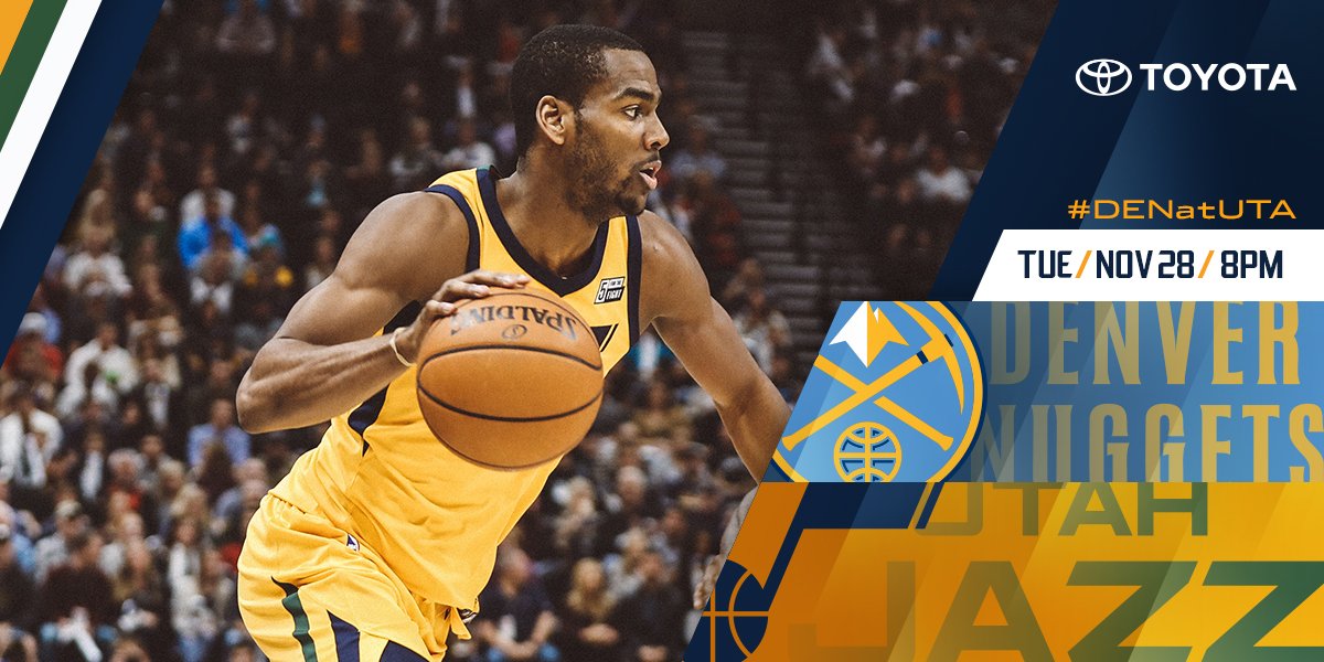 🏀  #DENatUTA   📺  @ATTSportsNetRM, @espn  📍 @vivintarena   📻  @1280sports   🎟 bit.ly/2j11JW3   #TakeNote https://t.co/oxW6oC3cak