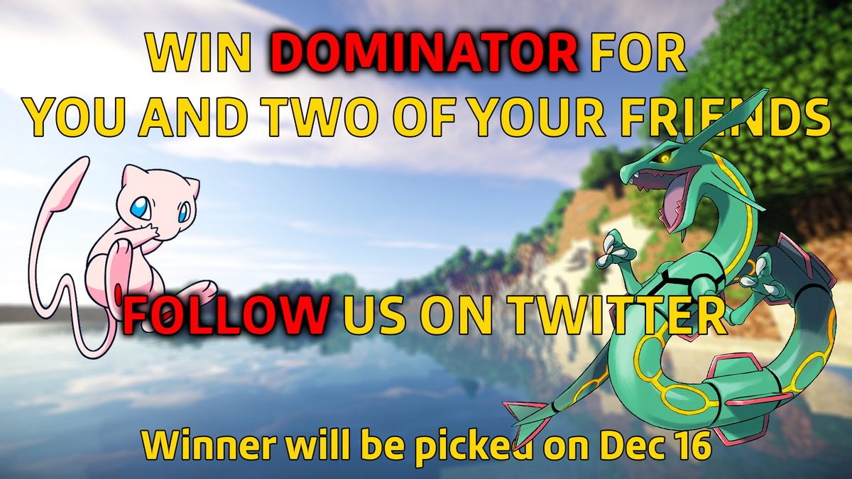 ULinked's tweet photo. Follow us on twitter and win dominator for you and two of your friends!
#UnLinked #pixelmon #minecraft #pixelmonmod #dominator #contest #firsttweet https://t.co/sBzXhxyJ4d