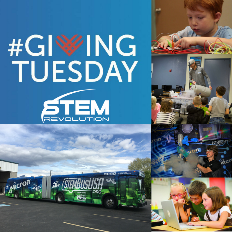 STEMrevolution's tweet photo. On this #GivingTuesday make your donation have TWICE as much impact for STEM education! Facebook and The Bill &amp; Melinda Gates Foundation will be matching up to $2 million in donations made to nonprofits through Facebook. 
Donate Today: https://t.co/RKR9XDt923 https://t.co/DtrLkNTJlO