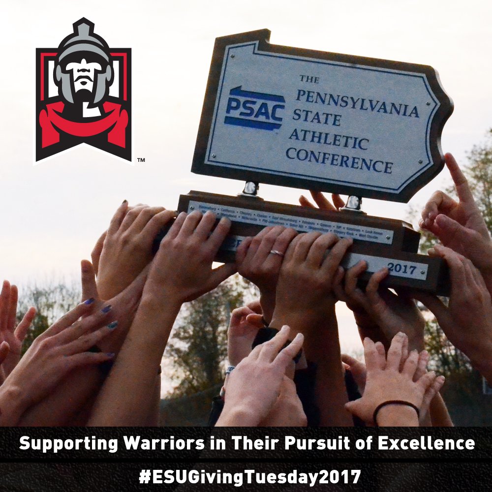 ESUWarriors's tweet photo. ESU friends and family can support the Warriors in their pursuit of academic and athletic excellence on #ESUGivingTuesday2017 

https://t.co/6ppC5rBDxT https://t.co/WoQBotq7uN