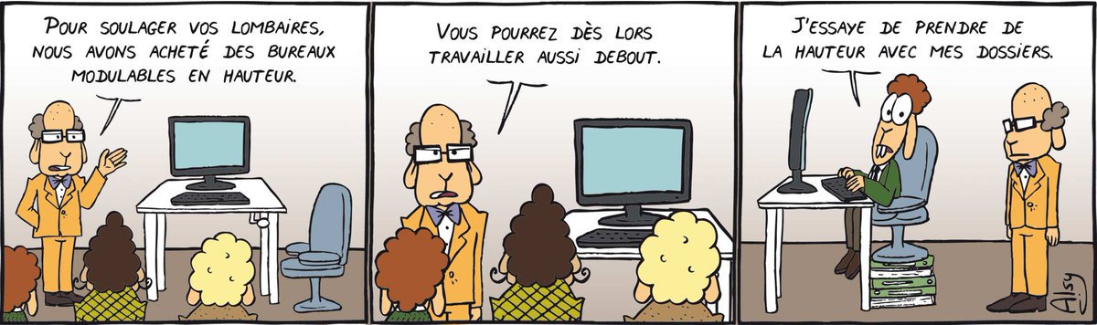 Alsy_LesMoutons's tweet photo. Pratiques les #bureaux #modulables ! #dessin paru dans @lecho le 28/11. #LesMoutons #vismaviedebureau #dossiers #management #entreprise https://t.co/eMfnOkOOSW