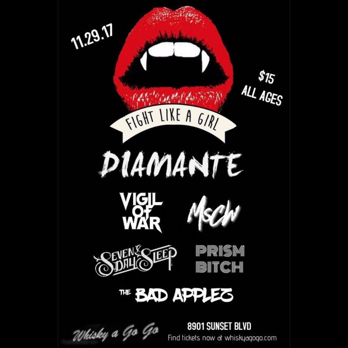 Will be back at the @thewhiskyagogo on Wed 29th with a bunch of bad ass female fronted bands... come hang out 💀👩🏻‍🎤🔪