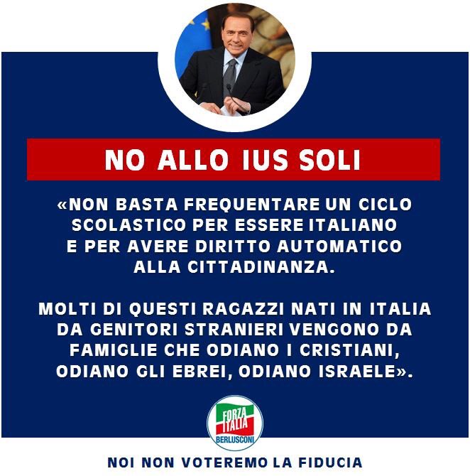 TizianaDemma's tweet photo. #prontipergovernare #SilvioBerlusconi #IusSoli https://t.co/sDgVY9hjxS