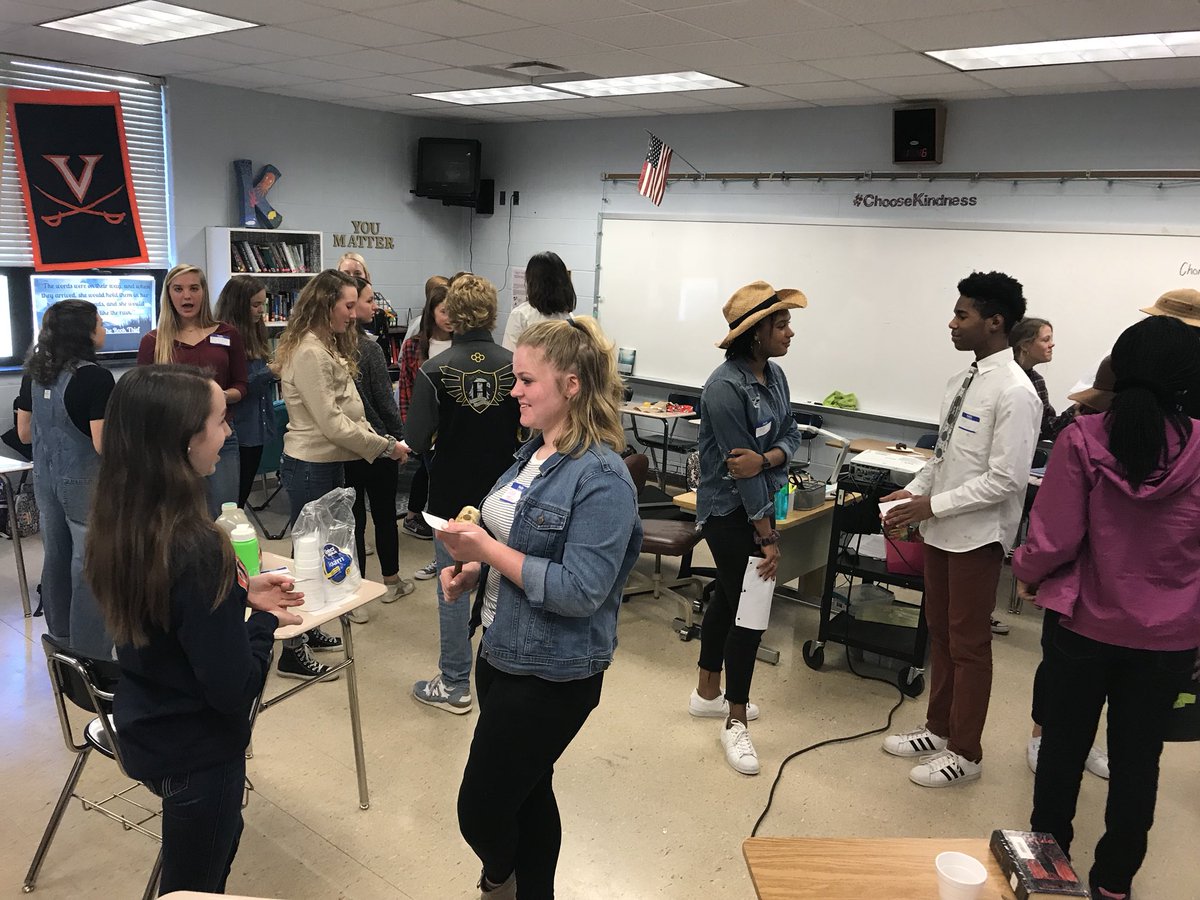 KelseyKeith303's tweet photo. All of Maycomb citizens came together for tea to discuss recent events and the outcome of the trial. #characterfun #ToKillaMockingbird https://t.co/N5wG5nws5d