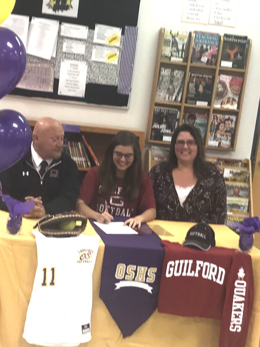 oshssoftball's tweet photo. Congratulations to Kylie Richardson for signing with Guilford College yesterday. https://t.co/JlCX2oLnyy