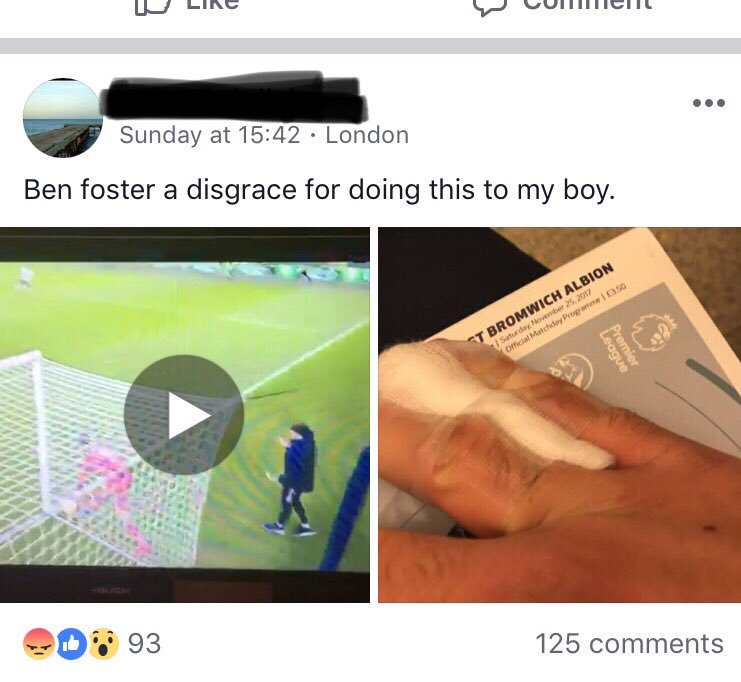 AllAlbion's tweet photo. If Ben Foster did this to the poor lad then I am shocked. Why on earth would Ben strap this lads fingers when they are completely fine #3MatchBan #wba https://t.co/7S1qwQEN5a