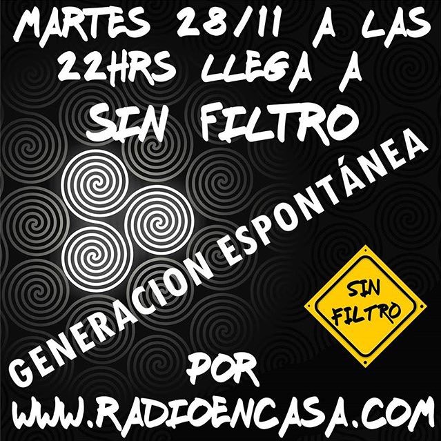 genespontanea's tweet photo. El Lugar no se tiene límites. Hoy a partir de las 22hs sintonizá "Sin Filtro" por https://t.co/9Mq164CWoq 🔚 #radio #radioshow #radiointerview #acustico #acoustic #acustic #interview #entrevista #streaming #streaminglive https://t.co/94RrViYMYL