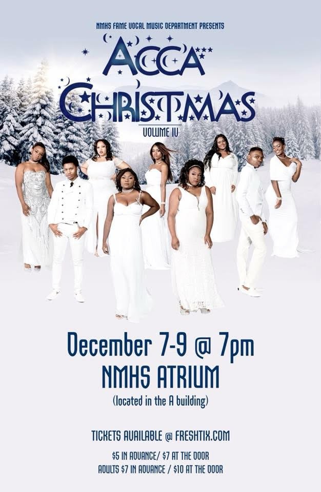 New Manchester High School Fame Program Presents an ACCA Acapella Christmas, December 7 and 8 at the NMHS Atrium. Tickets available here: ow.ly/vl3g30gS75I