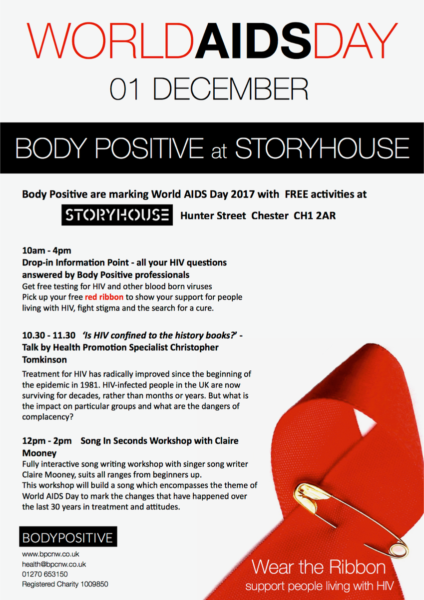 Body Positive On Twitter Would You Like To Know More About Hiv Aids In 2017 We Are Marking World Aids Day With A Series Of Free Events Storyhouselive Wad Https T Co Gfx8naaneg