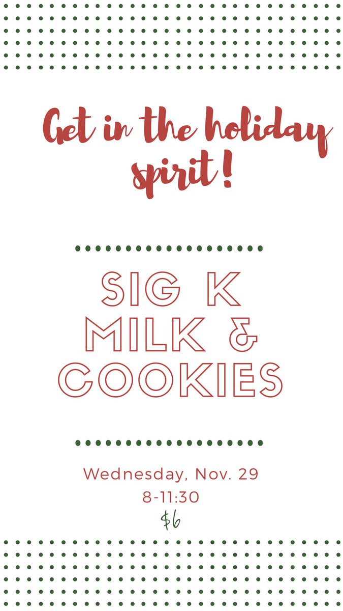 sigmakappamsu's tweet photo. TOMORROW---come join us for some holiday fun @ the Sigma Kappa house! $6 CASH gets you milk, cookies, and much more!! #ENDALZ  #santa #sigmakappa https://t.co/hZR2q29ayq