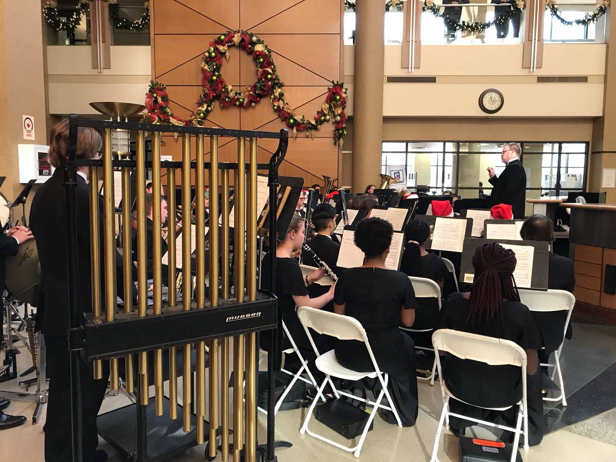 HCDE_arts's tweet image. CSAS band, under the direction of Mr. David Butler, at the Erlanger hospital Christmas tree and menorah lighting #WeAreHamilton