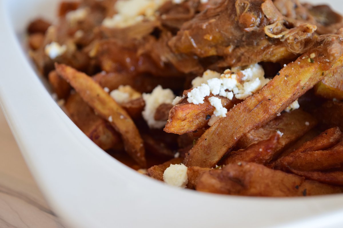 Colossus_Greek's tweet photo. If we could get any closer, we would! Lamb poutine is just so good! Wanna share? #Colossus #GreekTaverna #GreekFood #Greek #Authentic #Oakville #PortCredit #Mississauga #Delicious #LambPoutine #Poutine #Dinner #NightOut https://t.co/gQ0Ga9kngP
