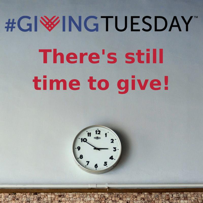 If you are still looking to give back today, there's still plenty of time to have an impact! There's so many ways to give back - today is the perfect day to reach out to organizations in your community to see how you can help! #GivingTuesday