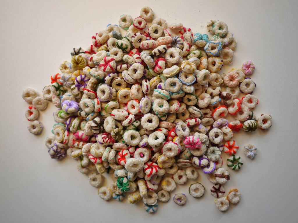 CCFFCMA's tweet photo. #Craft150 Embroidered cheerios by Kate Jackson https://t.co/OFQR1elqGF #embroidery #fragileembroidery #Canada150 #craft #metiersdart https://t.co/LIakRngZh5