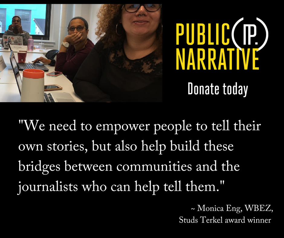 Susys's tweet photo. In the last 7 weeks, @publicnarrative has helped 175 #journalists better navigate #socialmedia and 265 people from community nonprofits how to tell better stories. Donate today. and help us build more bridges. https://t.co/A59jYmUesP #ILGive https://t.co/M6yiRtDAkZ