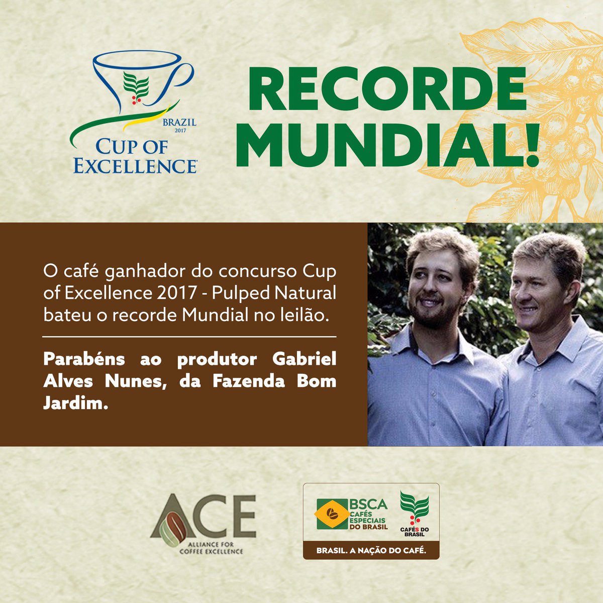 BSCAInfo's tweet photo. Recorde Mundial no leilão virtual da ACE. https://t.co/WUkuzLETby