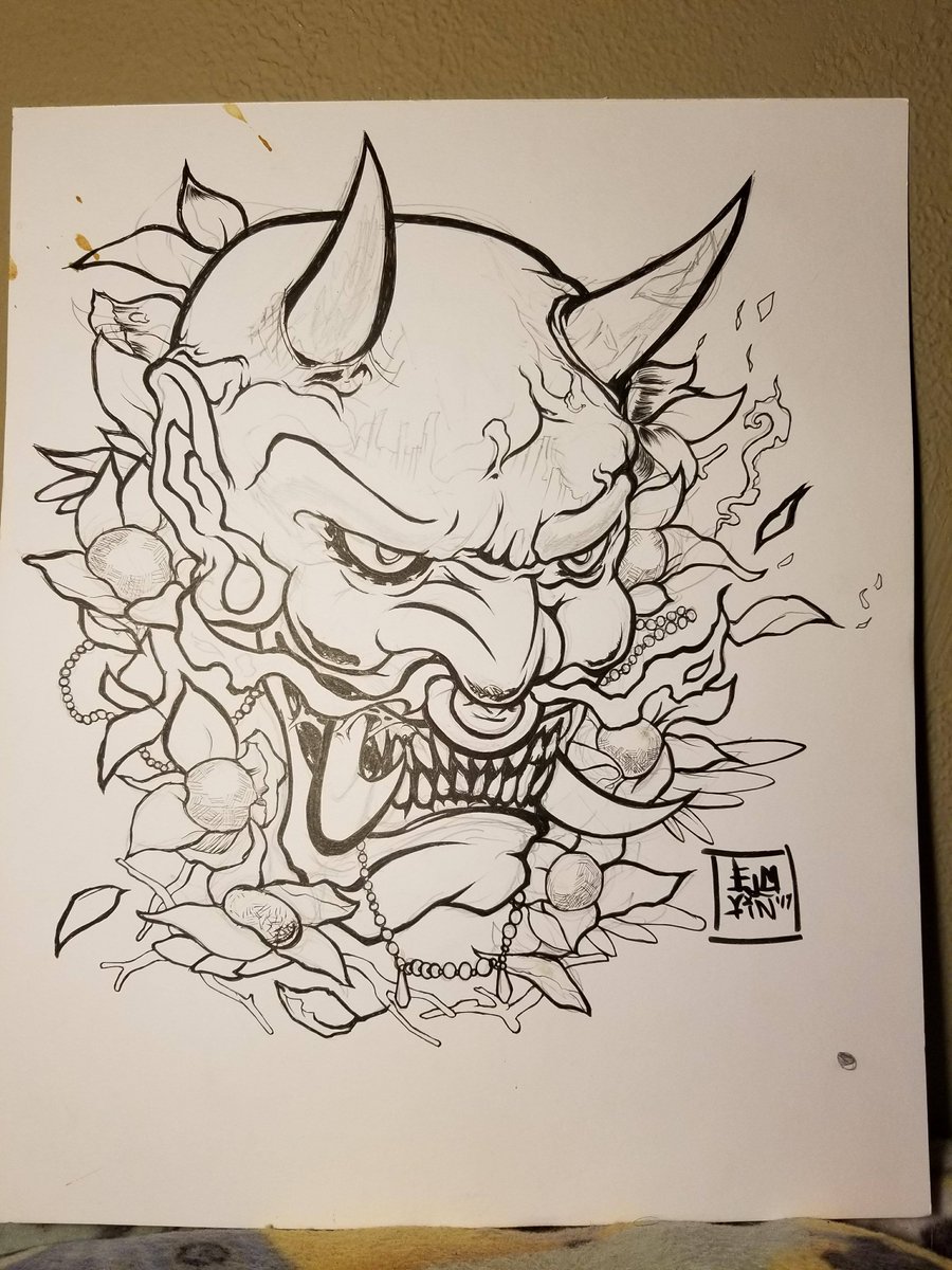 Oni Mask Drawing Color