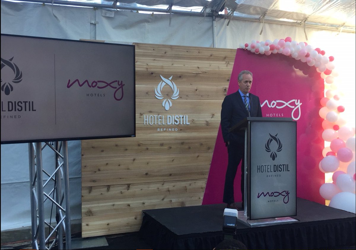 PoeCompanies's tweet image. Scenes from today's #groundbreaking event for the #HotelDistil and @MoxyHotels coming to #WhiskeyRow