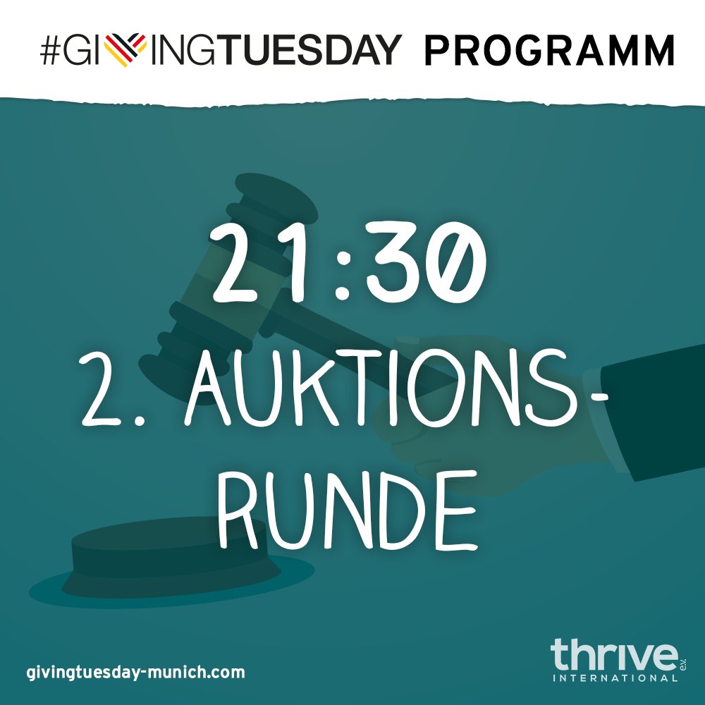 Registiert euch jetzt im Foyer für die zweite Runde der #Spendenauktion. Um 21:30 kommen weitere tolle #Auktionsobjekte unter den Hammer! #GivingTuesday #DoGoodFeelGood #GivingTuesdayDE