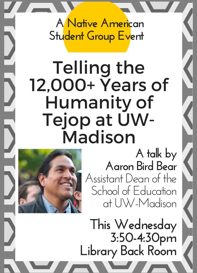 jmm_library's tweet photo. Join Native American Student Group tomorrow for a talk on Native History in Madison! #wearejmm https://t.co/rN3FYnSQkD