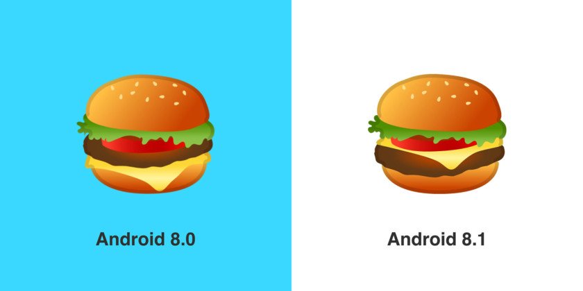 AndroidAuth's tweet image. Google has finally updated the burger #emoji in Android 8.1 goo.gl/nyZMgb