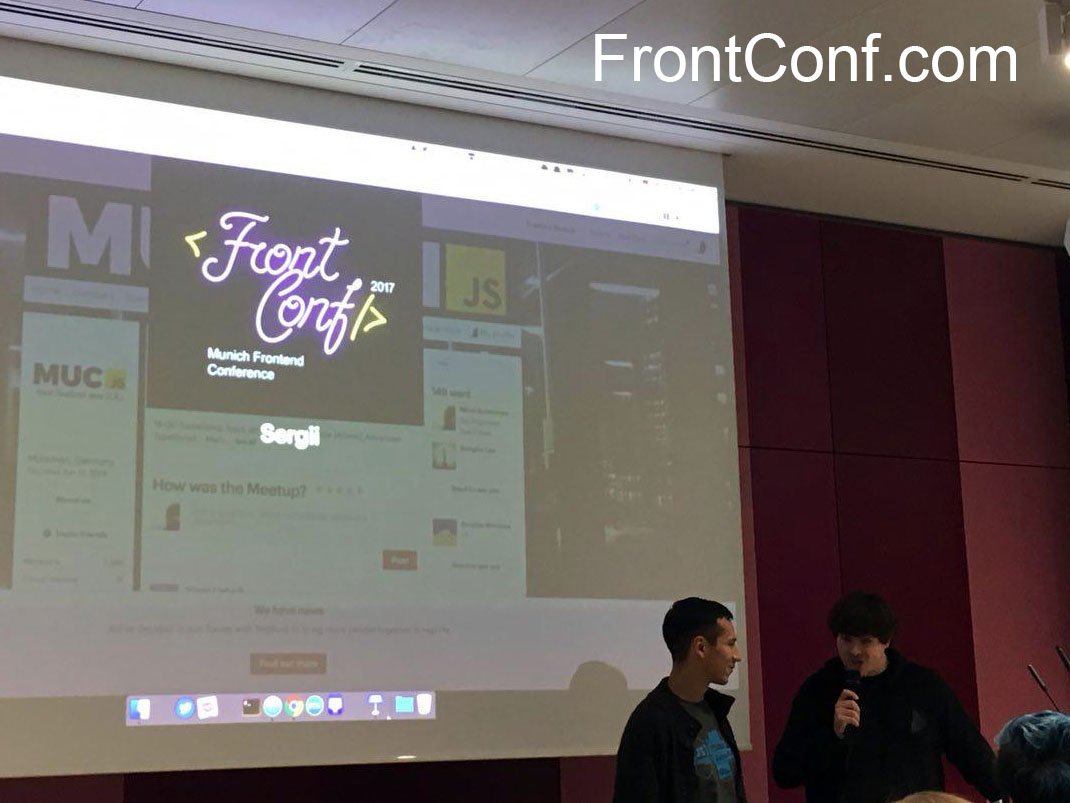 Today at <a href="/munichjs/">Munich JavaScript UG</a> meetup we just had 3 lucky raffle winners getting <a href="/TheFrontConf/">FrontConf</a> tickets ;) Thanks for a cool event!