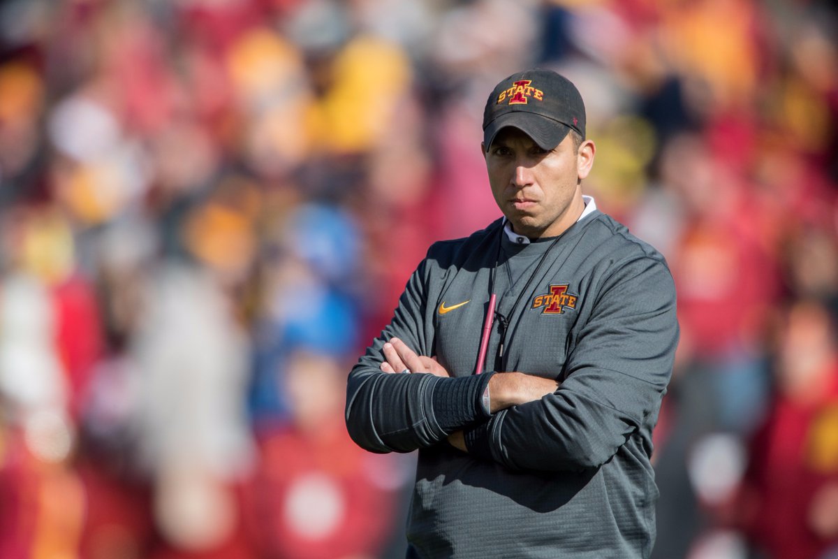 CycloneATH's tweet photo. .@IASTATEAD on the Matt Campbell contract extension. "We have a football coach that’s about loyalty, about family, about building something, and that’s rare in this day in age.” 🏈🌪 #cyclONEnation 

Read more on @TommyBirch's article @DMRegister >> https://t.co/7wLUE5FiNt https://t.co/hPiWrxFqoS