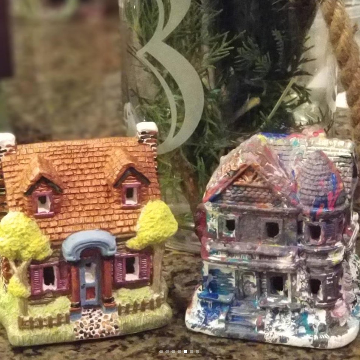 Our Thanksgiving weekend tradition every year is to paint a new Christmas village house to add to our hand painted village. #family #Christmas #traditions