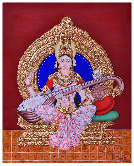 Goddess Saraswati- the Goddess of Knowledge. She is one of the most prominent deities in Hinduism. She is the mother of eloquent speech and melodious music. She is white as the moon, clad in a white dress and playing Veena.
#KnowYourDeity #KnowTheShakti 
ow.ly/5ZAs30gF0VM