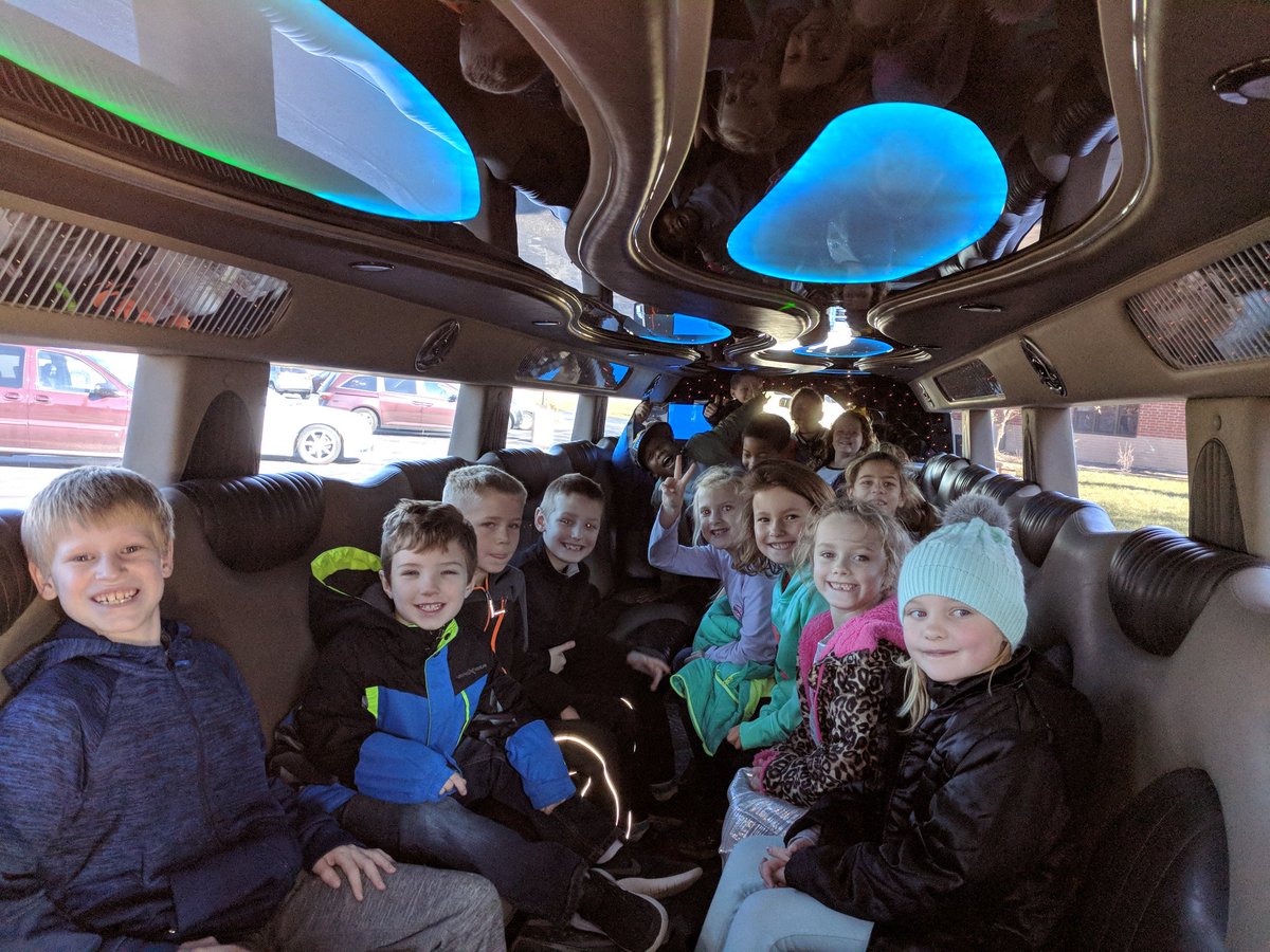 CarrieReynolds_'s tweet photo. I think the kiddos enjoyed their limo ride and pizza. We are so lucky to have the support of our families and community. #mtfproud https://t.co/vHewMr782K