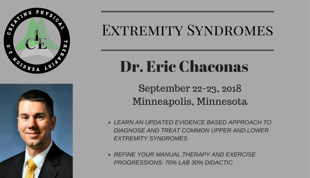 icephysio's tweet photo. Join @echaconas in Minneapolis with @TPIonTAP @TherapyPartners on September 22-23, 2018 for our Extremity Syndromes Management course! For more info and to register, check out https://t.co/7LTKL6N2cL https://t.co/IXP1FWeZ2T