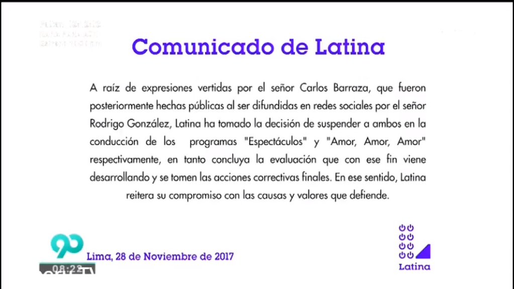 Rating90's tweet photo. Acaso Beto, Pamela vertiz y Andrea Llosa fueron suspendidos de ATV por denunciar los comentarios del reportero de Cuéntamelo Todo??
Aprendan @Latina_pe . No a la mordaza y a la censura https://t.co/DlmLv3dgy2