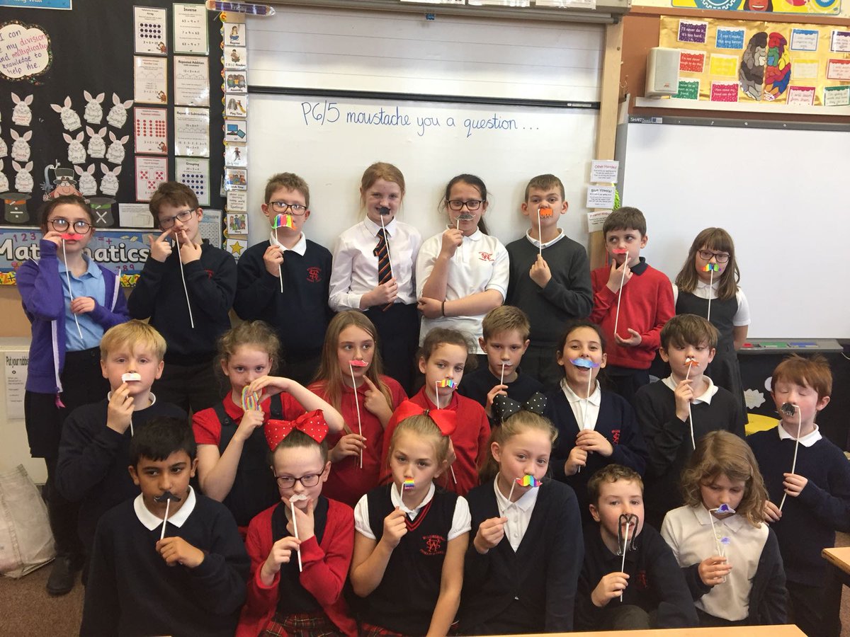 WBurghPrimary's tweet photo. P6/5 made moustaches today... watch out adults they "Moustache you what you're reading" #BookDares #BookWeekScotland #WillybugsReads #moustache https://t.co/x6jX7h9h1P